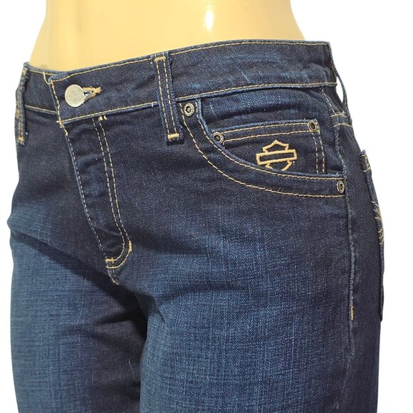 Harley Davidson Women's SZ 8 Mid-Rise Boot Cut Embellished Jeans 99176-16VW - Picture 6 of 16
